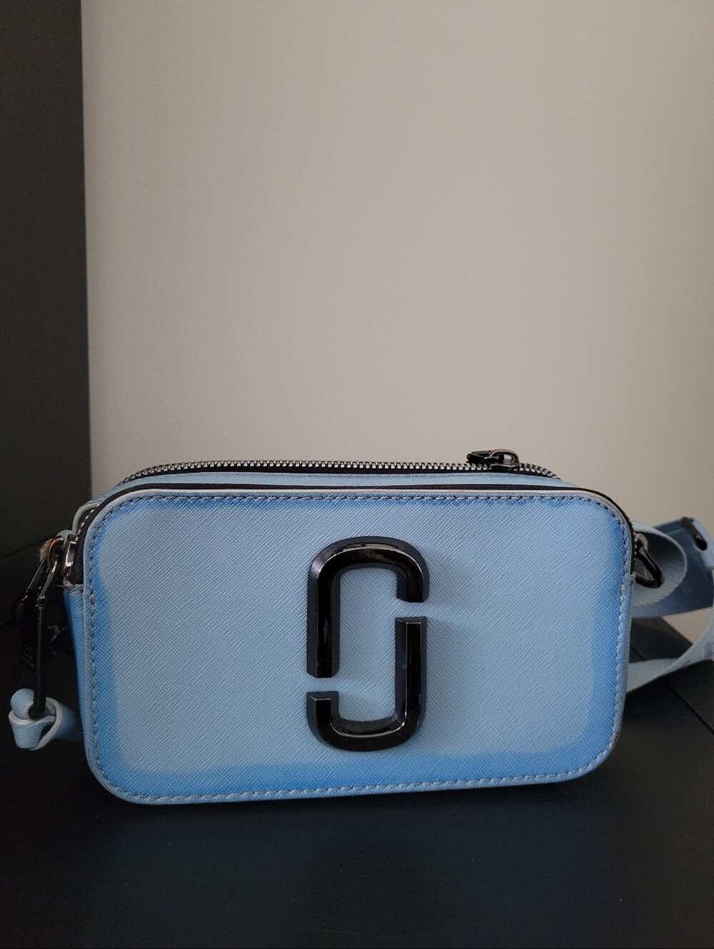 Marc Jacobs Light Blue Snapshot Camera Bag with Logo Strap